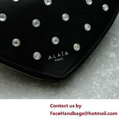 Alaia Le Coeur Heart Bag with Strass Stud Allover Black 2025