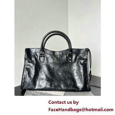 Balenciaga Le City Small leather shoulder bag black 2025