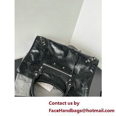 Balenciaga Le City Small leather shoulder bag black 2025