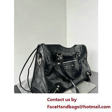 Balenciaga Le City Small leather shoulder bag black 2025