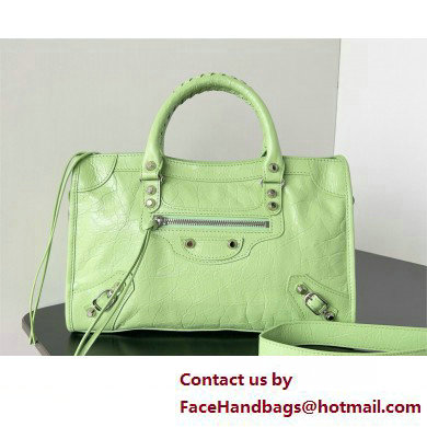 Balenciaga Le City Small leather shoulder bag green 2025 - Click Image to Close