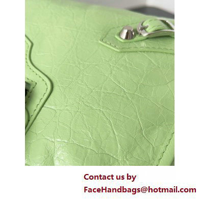 Balenciaga Le City Small leather shoulder bag green 2025