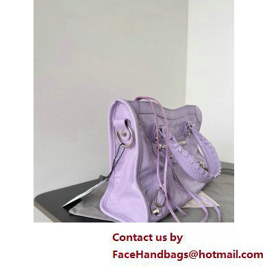 Balenciaga Le City Small leather shoulder bag lilac 2025