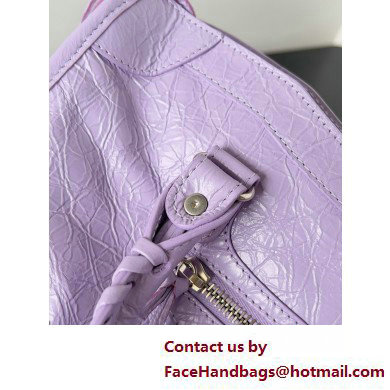 Balenciaga Le City Small leather shoulder bag lilac 2025