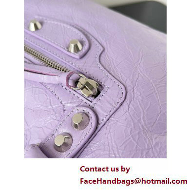 Balenciaga Le City Small leather shoulder bag lilac 2025