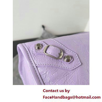 Balenciaga Le City Small leather shoulder bag lilac 2025