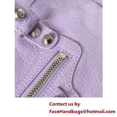 Balenciaga Le City Small leather shoulder bag lilac 2025