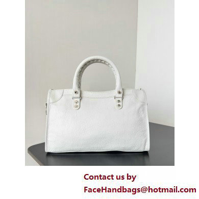 Balenciaga Le City Small leather shoulder bag white 2025