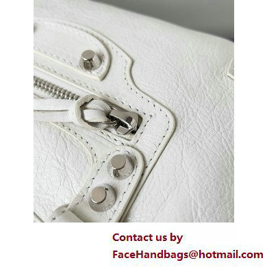 Balenciaga Le City Small leather shoulder bag white 2025