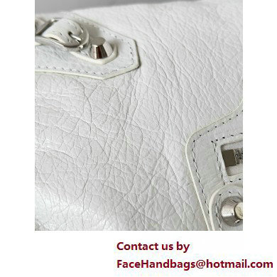 Balenciaga Le City Small leather shoulder bag white 2025