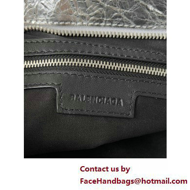 Balenciaga Le City medium leather shoulder bag silver 2025