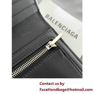 Balenciaga Men's Passport Long Wallet 2 Tickets in Dark Red 2025