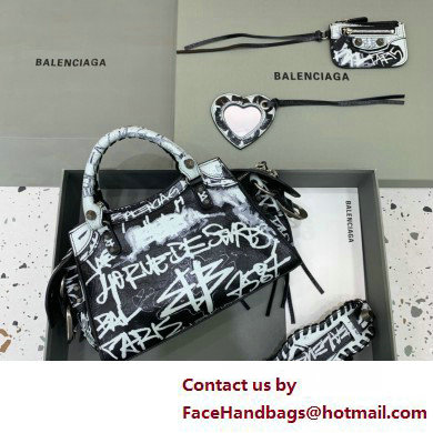 Balenciaga Neo Cagole XS Handbag in Graffiti Black 2025