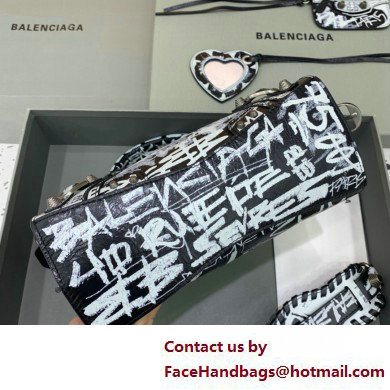 Balenciaga Neo Cagole XS Handbag in Graffiti Black 2025