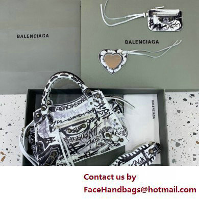 Balenciaga Neo Cagole XS Handbag in Graffiti White 2025