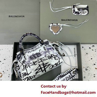 Balenciaga Neo Cagole XS Handbag in Graffiti White 2025