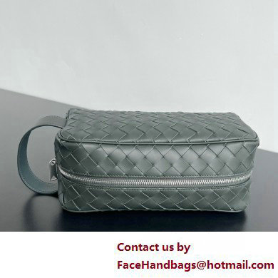 Bottega Veneta Intrecciato Travel Pouch dark green 2025