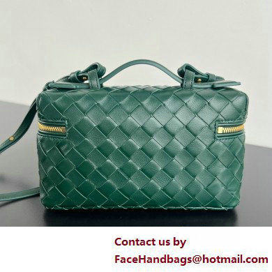 Bottega Veneta Intrecciato leather BANG BANG vanity case DARK GREEN 2025 - Click Image to Close