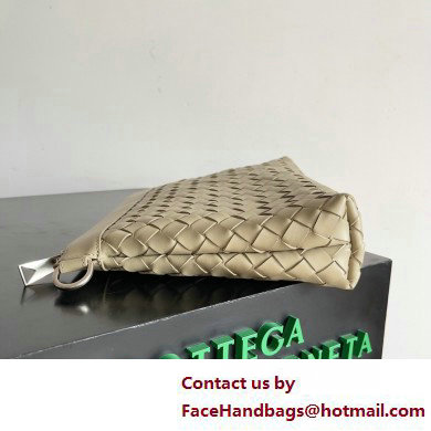 Bottega Veneta Intrecciato leather pouch Clutch Bag Beige