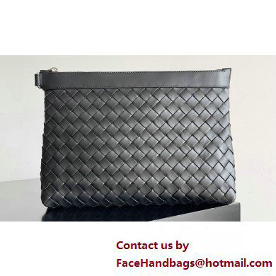 Bottega Veneta Intrecciato leather pouch Clutch Bag Black