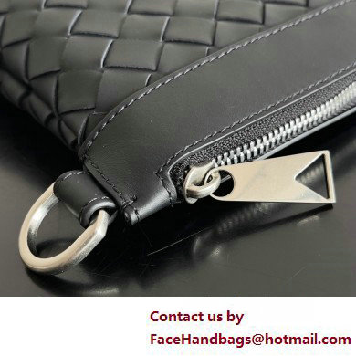 Bottega Veneta Intrecciato leather pouch Clutch Bag Black