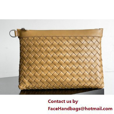 Bottega Veneta Intrecciato leather pouch Clutch Bag Brown - Click Image to Close