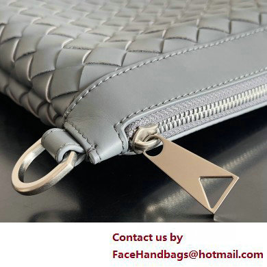 Bottega Veneta Intrecciato leather pouch Clutch Bag Gray