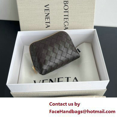 Bottega Veneta Intrecciato metallic leather pouch kaki 2025