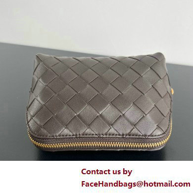 Bottega Veneta Intrecciato metallic leather pouch kaki 2025