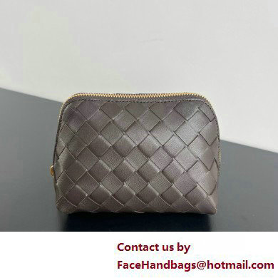 Bottega Veneta Intrecciato metallic leather pouch kaki 2025