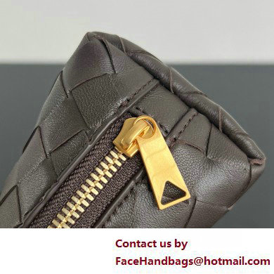 Bottega Veneta Intrecciato metallic leather pouch kaki 2025