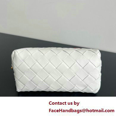 Bottega Veneta Intrecciato metallic leather pouch white 2025