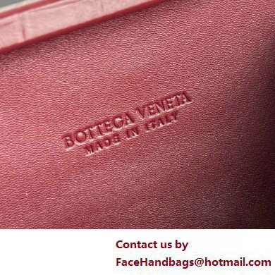 Bottega Veneta crocodile pattern Knot Minaudiere clutch Bag burgundy 2025