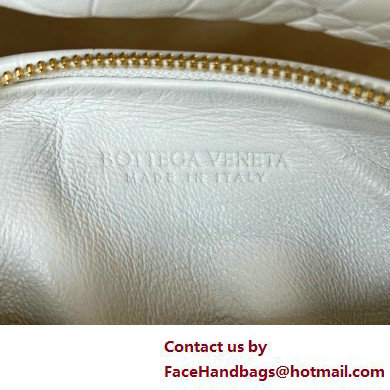 Bottega Veneta crocodile pattern leather mini jodie top handle bag white 2025