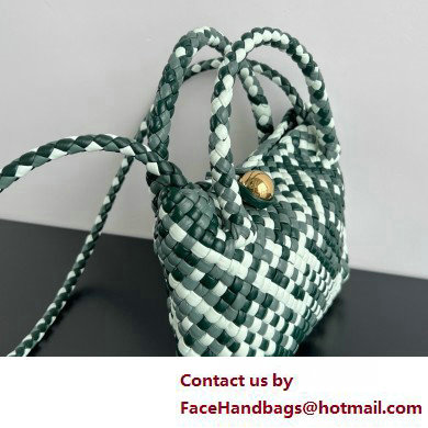 Bottega Veneta white/green calfskin Mini Tosca bag 2025