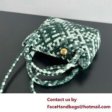 Bottega Veneta white/green calfskin Mini Tosca bag 2025