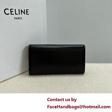 CELINE LARGE WALLET TRIOMPHE in Shiny calfskin Black 2025