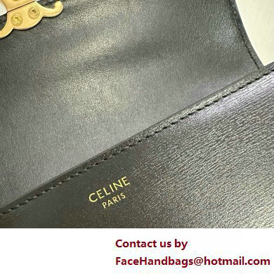 CELINE LARGE WALLET TRIOMPHE in Shiny calfskin Black 2025