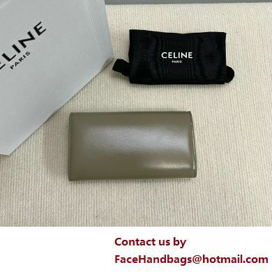 CELINE LARGE WALLET TRIOMPHE in Shiny calfskin GRAY 2025