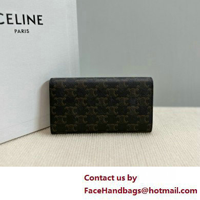 CELINE LARGE WALLET TRIOMPHE in Triomphe Canvas Tan 2025 - Click Image to Close