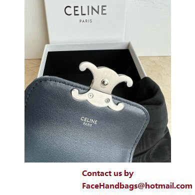 CELINE MINI CHAIN CLAUDE in DENIM WITH TRIOMPHE ALL-OVER Denim / Silver 2025