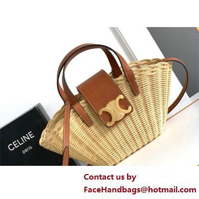 CELINE TEEN COUFFIN in WICKER AND NATURAL CALFSKIN Natural / Tan 2025