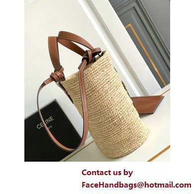 CELINE TEEN SUPPLE CLASSIC PANIER in Raffia and calfskin Tan 2025