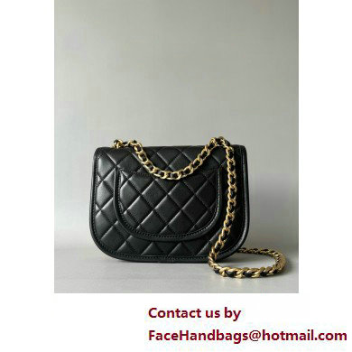 CHANEL BLACK CALFSKIN MESSENGER BAG AS4845 2025