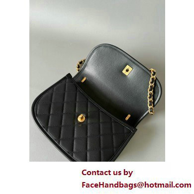 CHANEL BLACK CALFSKIN MESSENGER BAG AS4845 2025