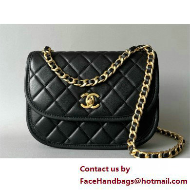 CHANEL BLACK CALFSKIN MESSENGER BAG AS4845 2025