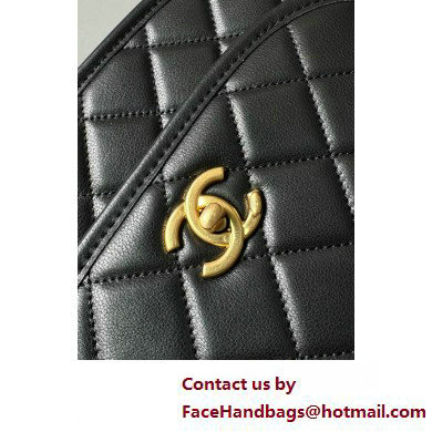 CHANEL BLACK CALFSKIN MESSENGER BAG AS4845 2025