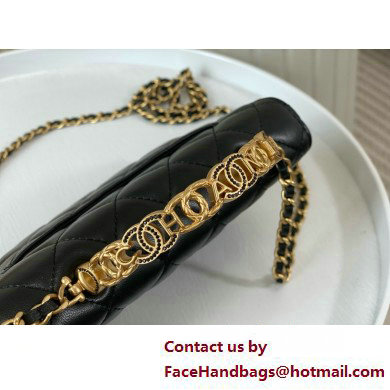 CHANEL BLACK Wallet on Chain IN Shiny Lambskin AP3944 2025