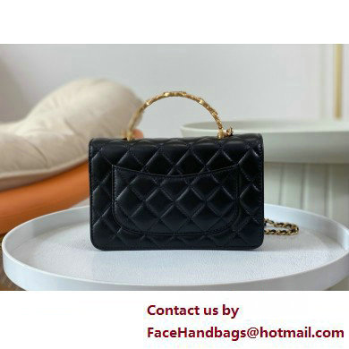 CHANEL BLACK Wallet on Chain IN Shiny Lambskin AP3944 2025