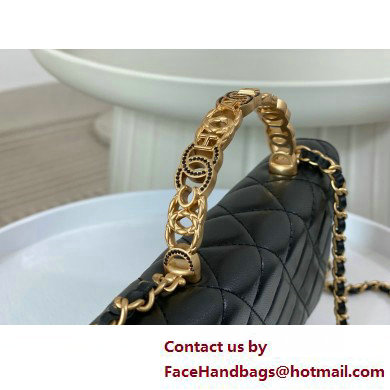 CHANEL BLACK Wallet on Chain IN Shiny Lambskin AP3944 2025